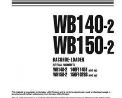 Komatsu Backhoe Loaders Model Wb140-2 Shop Service Repair Manual - S/N 140F11451-14011530
