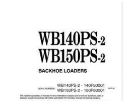 Komatsu Backhoe Loaders Model Wb140Ps-2 Owner Operator Maintenance Manual - S/N 140F50001-140F50091