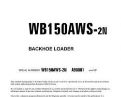 Komatsu Backhoe Loaders Model Wb150Aws-2-N Owner Operator Maintenance Manual - S/N A90001