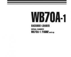 Komatsu Backhoe Loaders Model Wb70A-1 Shop Service Repair Manual - S/N F10392-UP