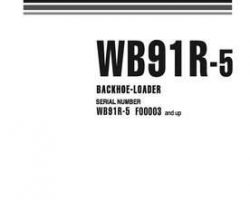 Komatsu Backhoe Loaders Model Wb91R-5 Shop Service Repair Manual - S/N F00003-UP
