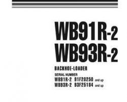 Komatsu Backhoe Loaders Model Wb93R-2 Shop Service Repair Manual - S/N 93F25184-UP