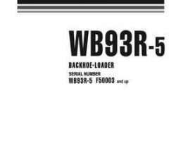 Komatsu Backhoe Loaders Model Wb93R-5 Shop Service Repair Manual - S/N F50003-UP