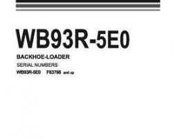 Komatsu Backhoe Loaders Model Wb93R-5-Tier 3 Owner Operator Maintenance Manual - S/N F63798-UP