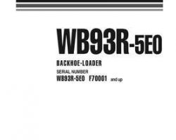 Komatsu Backhoe Loaders Model Wb93R-5-Tier 3 Shop Service Repair Manual - S/N F70001-UP