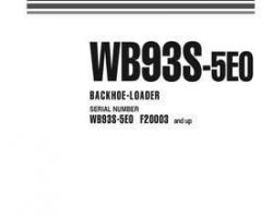 Komatsu Backhoe Loaders Model Wb93S-5-Tier 3 Shop Service Repair Manual - S/N F20003-UP