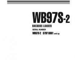 Komatsu Backhoe Loaders Model Wb97S-2 Shop Service Repair Manual - S/N 97SF10001-97SF10280