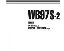 Komatsu Backhoe Loaders Model Wb97S-2 Shop Service Repair Manual - S/N 97SF10431-97SF11204