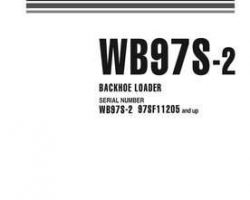 Komatsu Backhoe Loaders Model Wb97S-2 Shop Service Repair Manual - S/N 97SF11205-UP