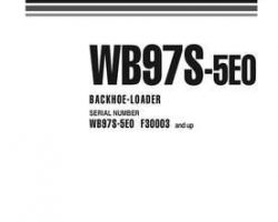 Komatsu Backhoe Loaders Model Wb97S-5-Tier 3 Shop Service Repair Manual - S/N F30003-UP