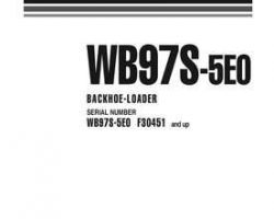 Komatsu Backhoe Loaders Model Wb97S-5-Tier 3 Shop Service Repair Manual - S/N F30451-UP