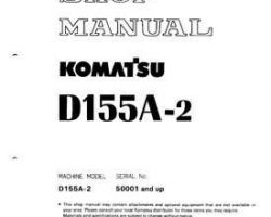 Komatsu Bulldozers Model D155A-2 Shop Service Repair Manual - S/N 50001-57000