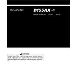 Komatsu Bulldozers Model D155Ax-8 Owner Operator Maintenance Manual - S/N 100001-100069