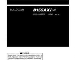 Komatsu Bulldozers Model D155Axi-8 Owner Operator Maintenance Manual - S/N 100040-UP