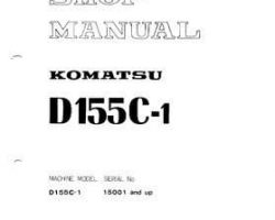 Komatsu Bulldozers Model D155C-1 Shop Service Repair Manual - S/N 15001-31585
