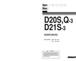 Komatsu Bulldozers Model D21Q-3 Owner Operator Maintenance Manual - S/N 2013-UP