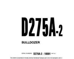 Komatsu Bulldozers Model D275A-2 Shop Service Repair Manual - S/N 10001-UP