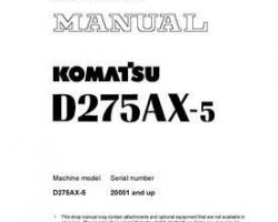 Komatsu Bulldozers Model D275Ax-5-For Estonia Shop Service Repair Manual - S/N 20001-UP