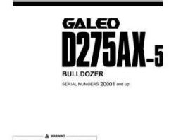 Komatsu Bulldozers Model D275Ax-5-Landfill Owner Operator Maintenance Manual - S/N 20001-20163