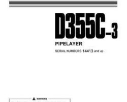 Komatsu Bulldozers Model D355C-3 Owner Operator Maintenance Manual - S/N 14413-UP