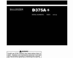 Komatsu Bulldozers Model D375A-5 Owner Operator Maintenance Manual - S/N 18001-UP