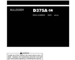 Komatsu Bulldozers Model D375A-5-R Owner Operator Maintenance Manual - S/N 55001-55011