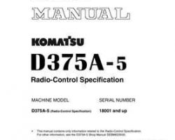 Komatsu Bulldozers Model D375A-5-Radio Control Shop Service Repair Manual - S/N 18001-UP