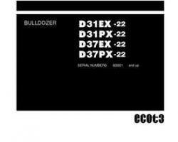 Komatsu Bulldozers Model D37Px-22 Shop Service Repair Manual - S/N 60001-UP