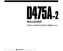 Komatsu Bulldozers Model D475A-2 Owner Operator Maintenance Manual - S/N 10365-UP