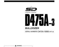 Komatsu Bulldozers Model D475A-3-Super Dozer Owner Operator Maintenance Manual - S/N 10685-UP