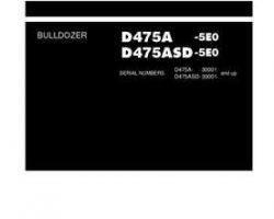 Komatsu Bulldozers Model D475A-5-E0 Shop Service Repair Manual - S/N 30001-UP