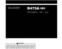 Komatsu Bulldozers Models D475A-5-E0, One-Way Steering Lever Owner Operator Maintenance Manual - S/N 30071-30125