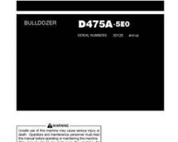 Komatsu Bulldozers Models D475A-5-E0, One-Way Steering Lever Owner Operator Maintenance Manual - S/N 30126-30133