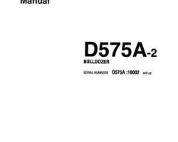 Komatsu Bulldozers Model D575A-2 Owner Operator Maintenance Manual - S/N 10001-10034