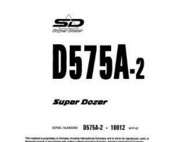 Komatsu Bulldozers Model D575A-2-Super Dozer Shop Service Repair Manual - S/N 10012-UP