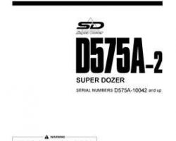 Komatsu Bulldozers Model D575A-2-Super Dozer Owner Operator Maintenance Manual - S/N 10042-UP