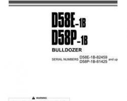 Komatsu Bulldozers Model D58E-1 Angle And Tilt Dozer Owner Operator Maintenance Manual - S/N 82458-UP