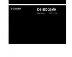 Komatsu Bulldozers Model D61Ex-23-M0 Shop Service Repair Manual - S/N B50001-UP