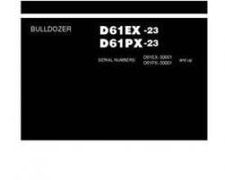 Komatsu Bulldozers Model D61Ex-23 Shop Service Repair Manual - S/N 30001-UP