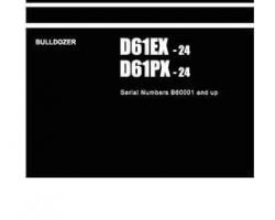Komatsu Bulldozers Model D61Ex-24 Shop Service Repair Manual - S/N B60001-UP