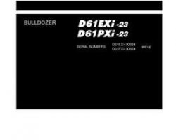 Komatsu Bulldozers Model D61Exi-23 Shop Service Repair Manual - S/N 30324-UP
