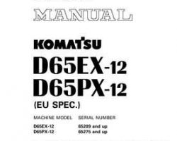 Komatsu Bulldozers Model D65Ex-12-For Eu Shop Service Repair Manual - S/N 65209-UP