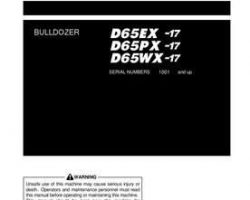 Komatsu Bulldozers Model D65Ex-17 Owner Operator Maintenance Manual - S/N 1001-UP