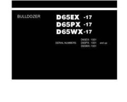 Komatsu Bulldozers Model D65Ex-17 Shop Service Repair Manual - S/N 1001-UP