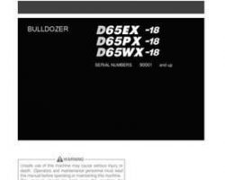 Komatsu Bulldozers Model D65Ex-18 Owner Operator Maintenance Manual - S/N 90001-90165
