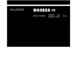 Komatsu Bulldozers Model D68Ess-12 Shop Service Repair Manual - S/N 1001-UP