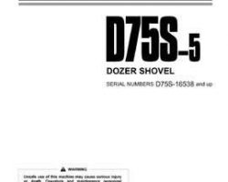 Komatsu Bulldozers Model D75S-5 Owner Operator Maintenance Manual - S/N 16538-UP