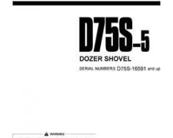 Komatsu Bulldozers Model D75S-5 Owner Operator Maintenance Manual - S/N 16591-UP