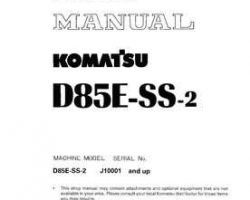 Komatsu Bulldozers Model D85Ess-2 Shop Service Repair Manual - S/N J10001-UP