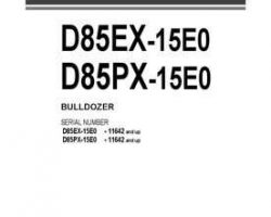 Komatsu Bulldozers Models D85Ex-15-E0, For Eu Owner Operator Maintenance Manual - S/N 11642-UP